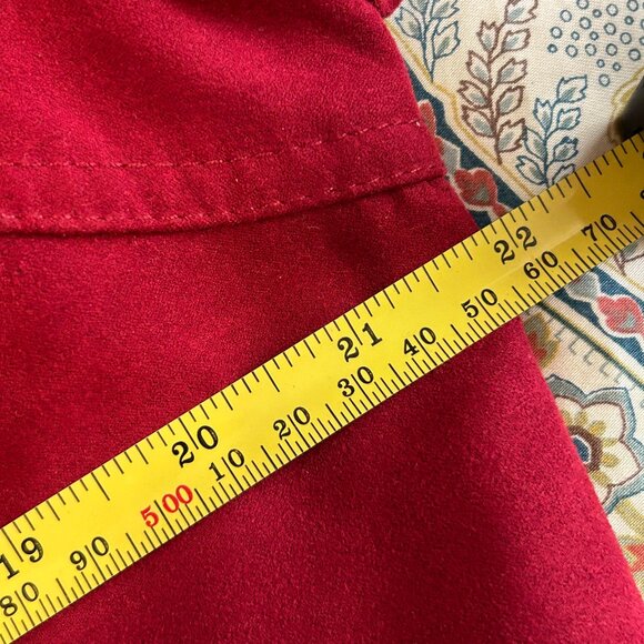 Conrad C - Proportion Petite Burgundy Micro Suede Zip Front Jacket - Size 16P - Picture 9 of 12